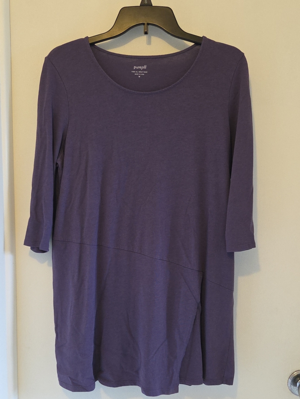 Pure Jill Purple Scoop Neck Tunic Top Wrap Tunic Size Medium